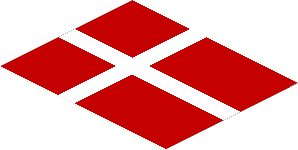 Sticker  2.4 x  3 with Denmark Flag