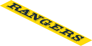 Sticker  1.1 x  7.9 with "RANGERS"
