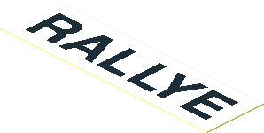 Sticker  0.8 x  2.8 with Black "RALLYE" on White Background