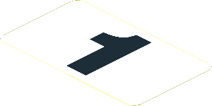 Sticker  2.3 x  3.9 Rounded Rectangle with Black "1" on White Background