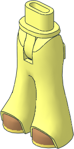 Figure Friends Hips and Legs with Bell-Bottoms Pants with Medium Nougat Shoes with Bright Light Yellow Soles Pattern