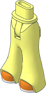Figure Friends Hips and Legs with Bell-Bottoms Pants with Orange Shoes with White Soles Pattern