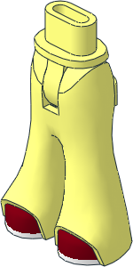 Figure Friends Hips and Legs with Bell-Bottoms Pants with Dark Red Shoes with White Soles Pattern