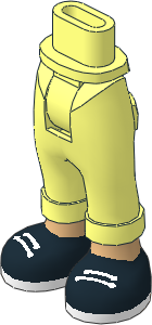 Figure Friends Hips and Legs with Folded Trousers with Medium Tan Feet and Black Shoes with White Laces and Sole Pattern