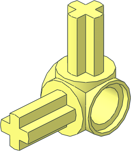 Technic Axle and Pin Connector Hub with 2 Axles at 90 Degrees