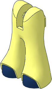 Figure Friends Legs with Bell-Bottoms Pants with Dark Blue Shoes Pattern