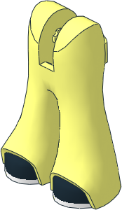 Figure Friends Legs with Bell-Bottoms Pants with Black Shoes with White Soles Pattern