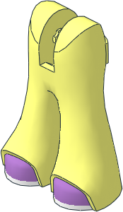 Figure Friends Legs with Bell-Bottoms Pants with Medium Lavender Shoes with White Soles Pattern