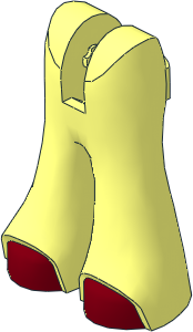 Figure Friends Legs with Bell-Bottoms Pants with Dark Red Shoes Pattern