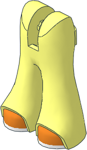 Figure Friends Legs with Bell-Bottoms Pants with Orange Shoes with White Soles Pattern