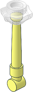 Minifig Tool Wand with Trans Clear Hollow Stud at Tip Pattern