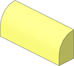 Brick  1 x  4 x  1.333 with Curved Top without Understuds
