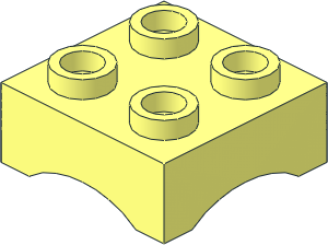 Brick  2 x  2 x  0.667 with Rubber Foot
