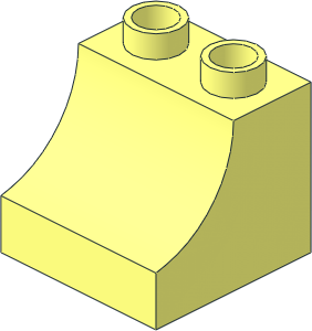 Duplo Brick  2 x  2 x  2 with Inside Curve