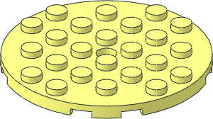 Plate  6 x  6 Round with Hole and Snapstud