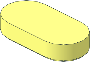 Tile  1 x  2 with Rounded Ends