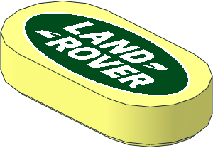 Tile  1 x  2 with Rounded Ends with Land Rover Logo Pattern