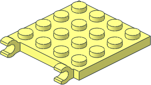 Plate  4 x  4 with 2 Clips Horizontal (Open C-Clips)