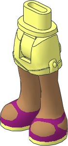 Figure Friends Hips and Legs with Shorts with Medium Nougat Legs and Magenta Sandals Pattern