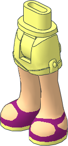 Figure Friends Hips and Legs with Shorts with Light Nougat Legs and Magenta Sandals Pattern