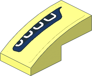 Slope Brick Curved  2 x  1 with Black and Dark Blue Headlamp on Transparent Background Right Sticker