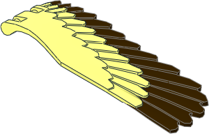 Animal Eagle Wing Left with Dark Brown Feathers Pattern