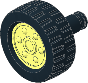 Duplo Wheel 11 x 17 with Black Tyre 11 / 45 x 17 and Black Attached Axle