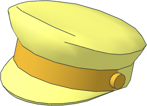 Minifig Captains Hat with Golden Braid Pattern