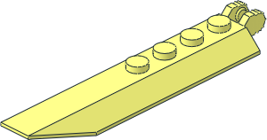 Hinge Plate  1 x  8 with Angled Side Extensions and Rectangular Underside Frame