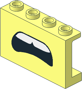 Panel  1 x  4 x  2 with Hollow Studs with Open Confused Mouth and Teeth Pattern