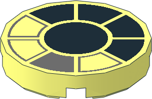 Tile  2 x  2 Round with SW Cockpit Front Window Pattern