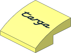 Slope Brick Curved  2 x  2 x  0.667 with Black "targa" Pattern
