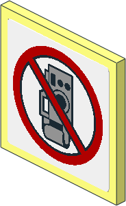 Roadsign Clip-on 2 x 2 Square with Camera Prohibited Sign on White Background Sticker