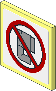 Roadsign Clip-on 2 x 2 Square with Cup Prohibited Sign on White Background Sticker