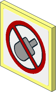 Roadsign Clip-on 2 x 2 Square with Popsicle Prohibited Sign on White Background Sticker