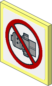 Roadsign Clip-on 2 x 2 Square with Baby Prohibited Sign on White Background Sticker
