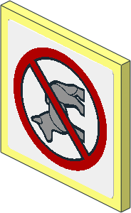 Roadsign Clip-on 2 x 2 Square with Dog Prohibited Sign on White Background Sticker