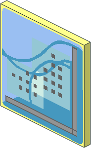 Roadsign Clip-on  2 x  2 Square with C-Clip with Blue Computer Screen Pattern