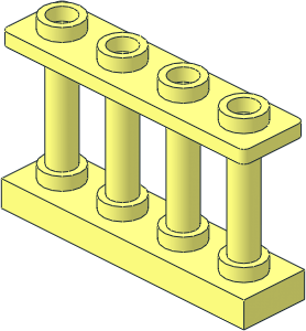 Fence Spindled  1 x  4 x  2 with 4 Studs