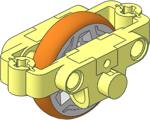 Motor Inertia Flywheel  4 x  6 x  2 with Metal Wheel and Orange Tyre Pattern