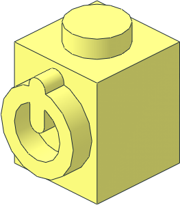 Brick  1 x  1 with Conductive Element and Stud on Opposite Sides