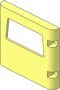 Duplo Door / Window Pane  1 x  4 x  3 with One Pane and Rounded Sides