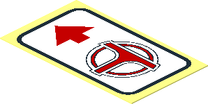 Sticker  1.1 x  1.9 with Monorail Station Direction Sign - Left