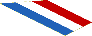 Sticker  1.2 x  2.9 with 3 Stripes Red/White/Blue and Sloped End Right