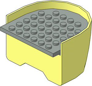 Boat Section Stern  6 x  6 x  3.333 with Light Grey Deck