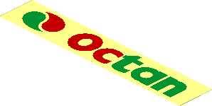 Sticker  0.7 x  3.9 with Octan Logo and Text