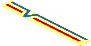 Sticker  1.1 x  7.9 with Blue V and Red Lines Right on Transparent Background