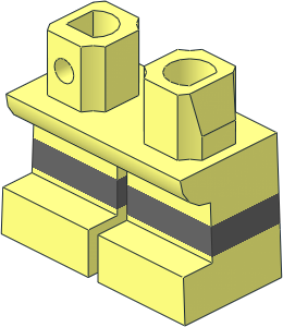 Minifig Hips and Legs Short with Dark Bluish Grey Horizontal Stripe Pattern
