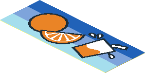 Sticker  1.1 x  2.9 with Orange and Juice Glass