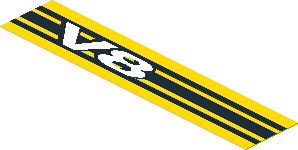 Sticker  0.8 x  3.8 Technic Supercar V8 Logo